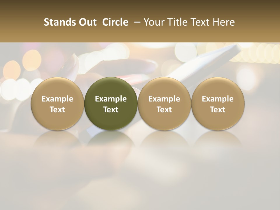 A Person Using A Cell Phone In A City At Night PowerPoint Template