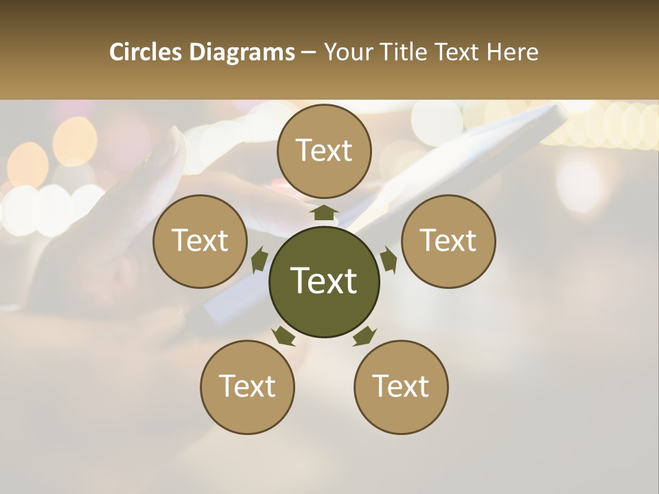 A Person Using A Cell Phone In A City At Night PowerPoint Template