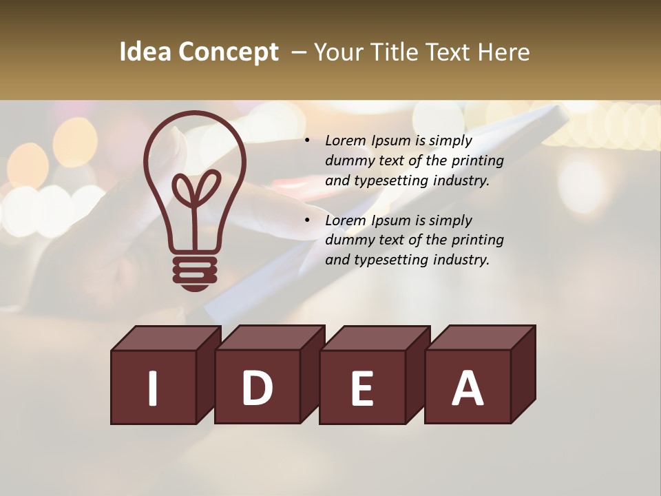 A Person Using A Cell Phone In A City At Night PowerPoint Template