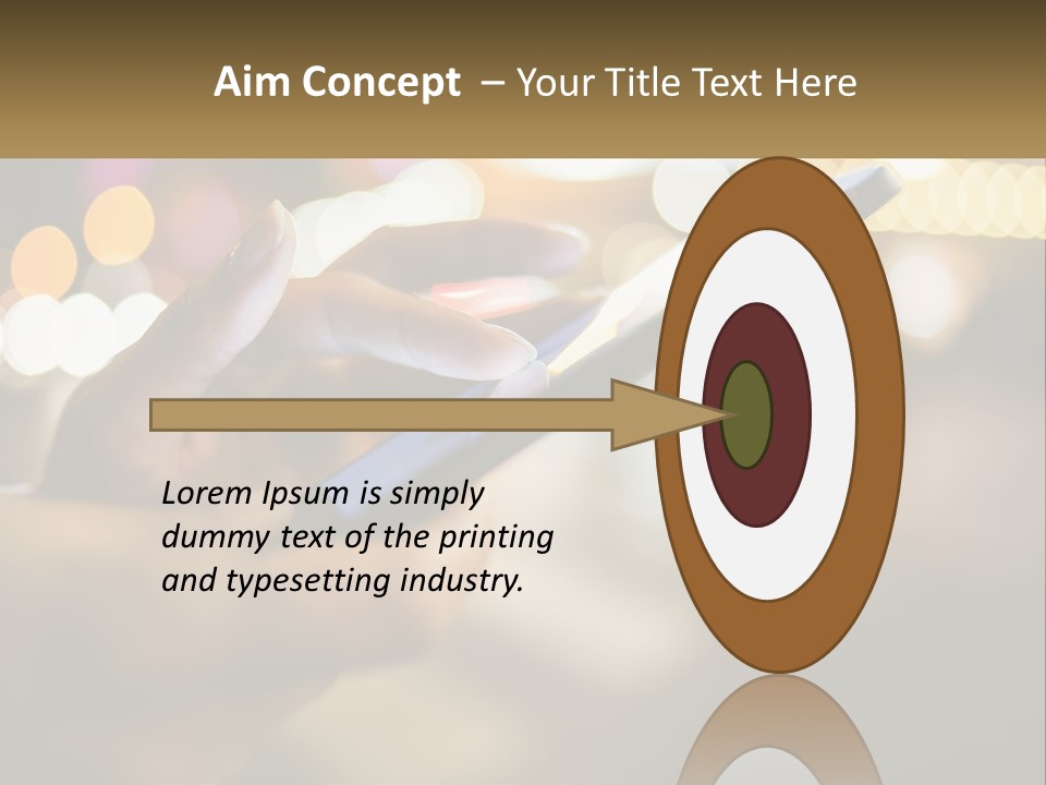 A Person Using A Cell Phone In A City At Night PowerPoint Template