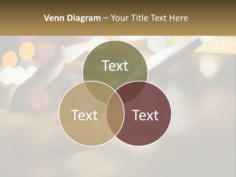 A Person Using A Cell Phone In A City At Night PowerPoint Template