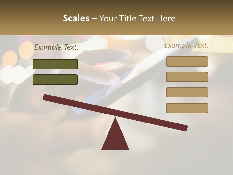 A Person Using A Cell Phone In A City At Night PowerPoint Template