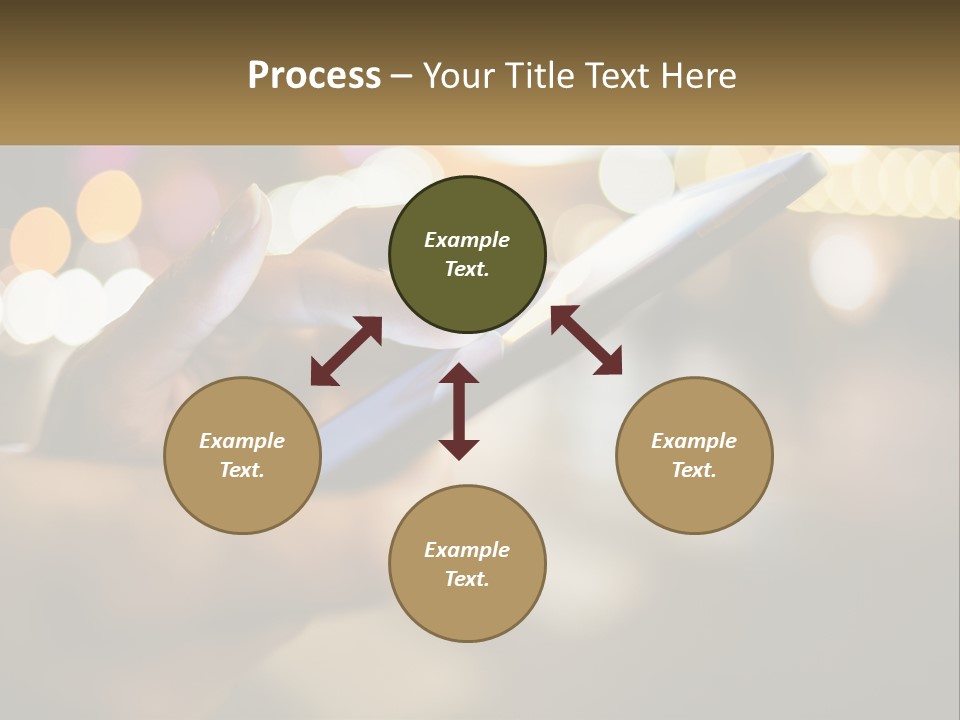 A Person Using A Cell Phone In A City At Night PowerPoint Template