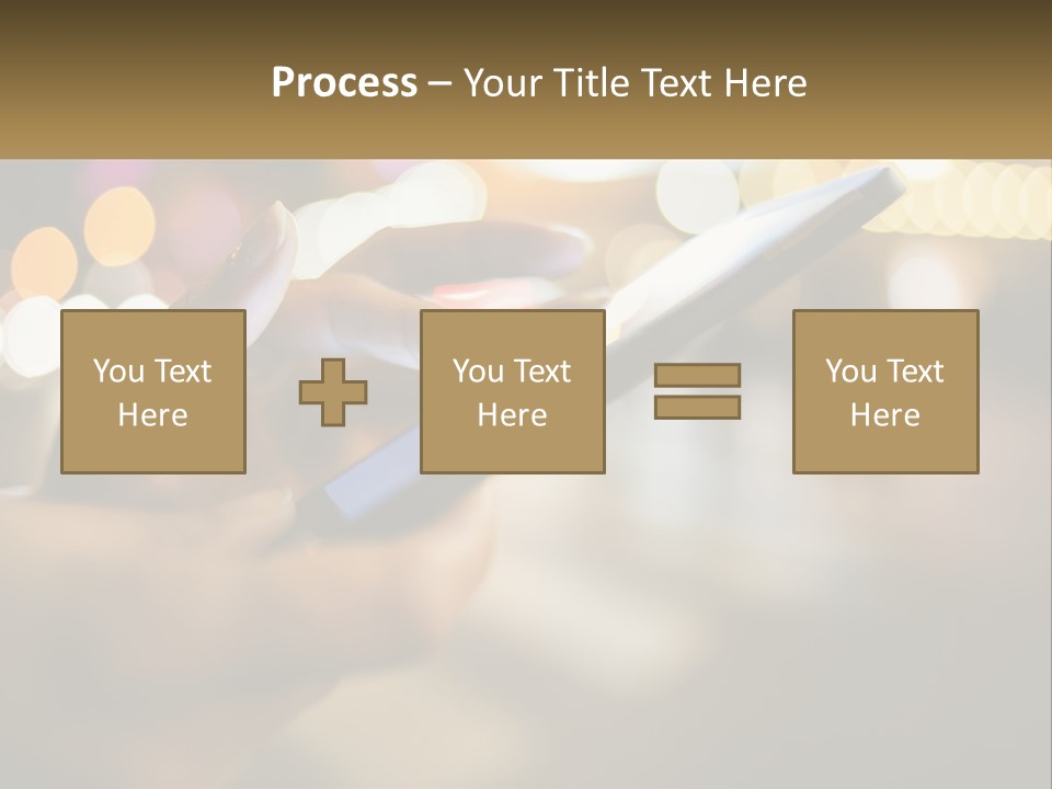 A Person Using A Cell Phone In A City At Night PowerPoint Template
