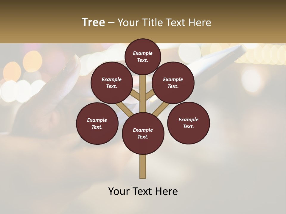 A Person Using A Cell Phone In A City At Night PowerPoint Template