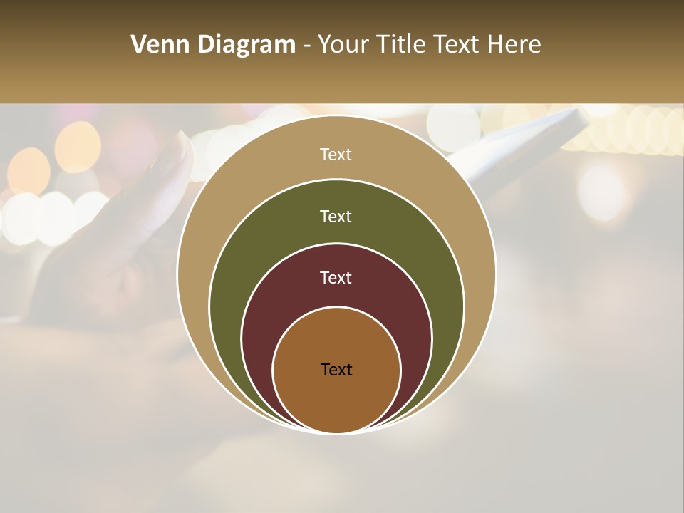 A Person Using A Cell Phone In A City At Night PowerPoint Template
