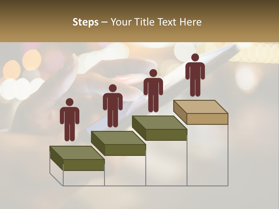 A Person Using A Cell Phone In A City At Night PowerPoint Template