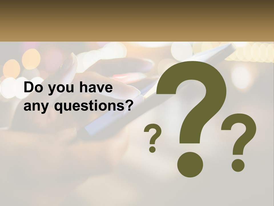 A Person Using A Cell Phone In A City At Night PowerPoint Template