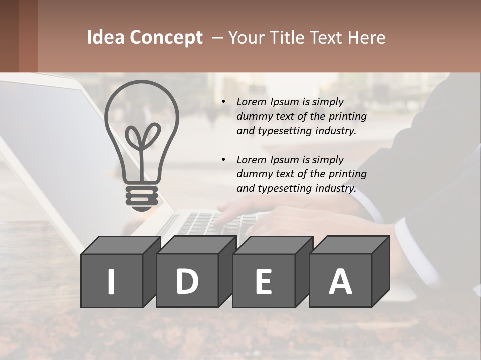 A Person Typing On A Laptop On A Table PowerPoint Template