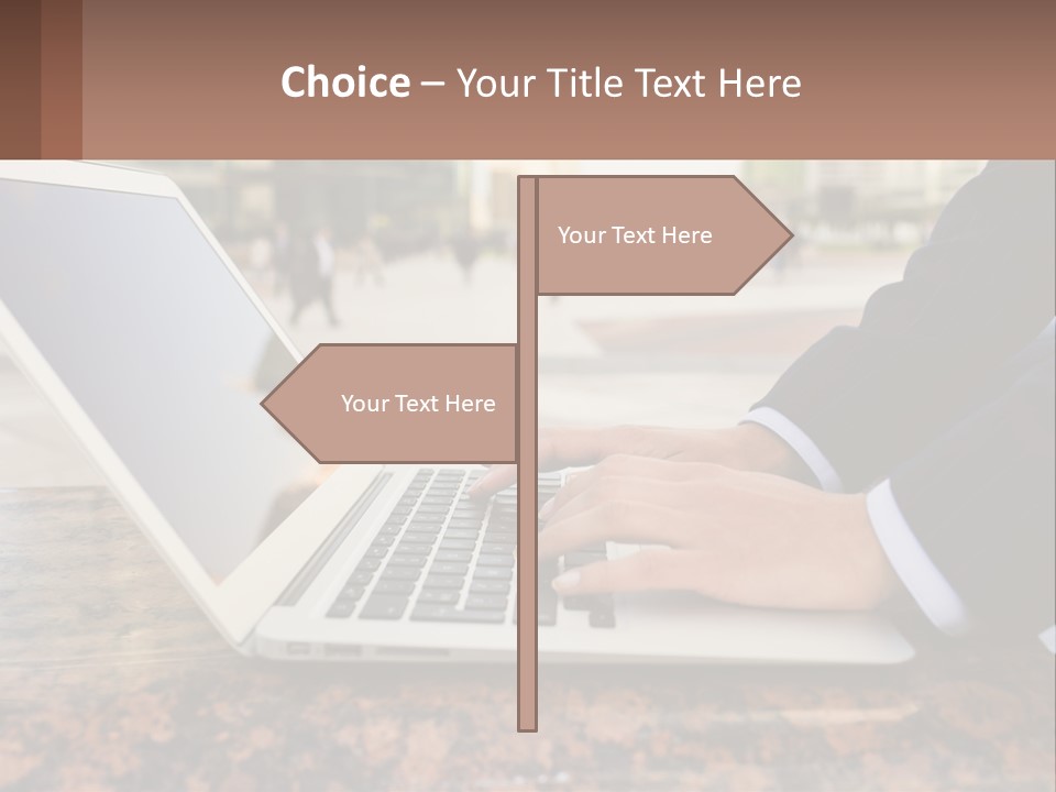 A Person Typing On A Laptop On A Table PowerPoint Template