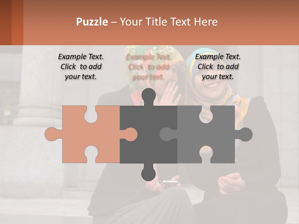 Two Women In Hijabs Are Sitting On A Bench PowerPoint Template