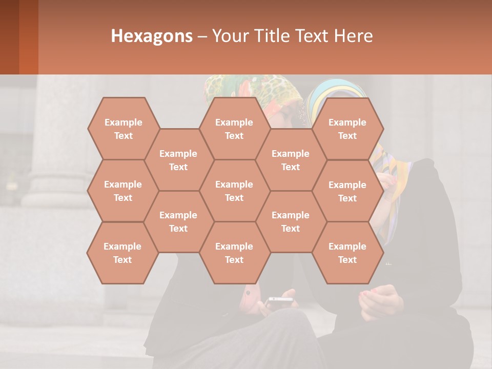 Two Women In Hijabs Are Sitting On A Bench PowerPoint Template