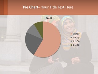 Two Women In Hijabs Are Sitting On A Bench PowerPoint Template
