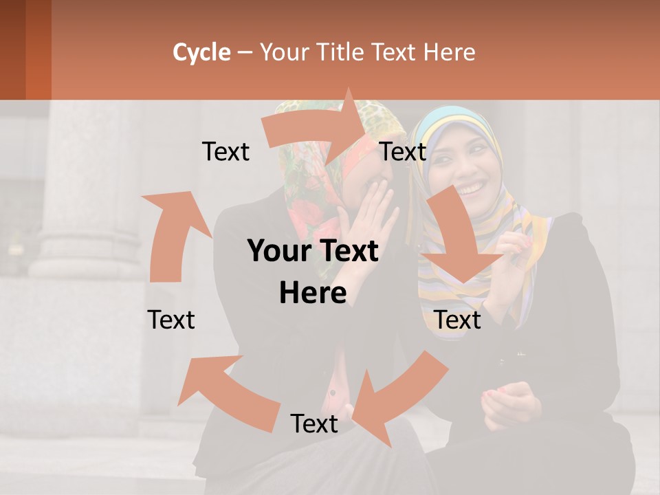 Two Women In Hijabs Are Sitting On A Bench PowerPoint Template