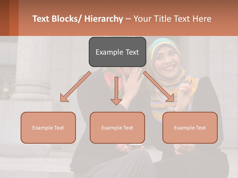 Two Women In Hijabs Are Sitting On A Bench PowerPoint Template
