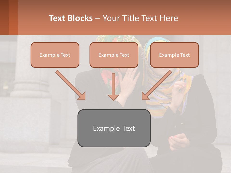 Two Women In Hijabs Are Sitting On A Bench PowerPoint Template