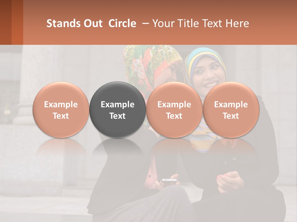 Two Women In Hijabs Are Sitting On A Bench PowerPoint Template