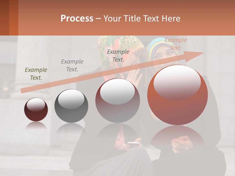 Two Women In Hijabs Are Sitting On A Bench PowerPoint Template