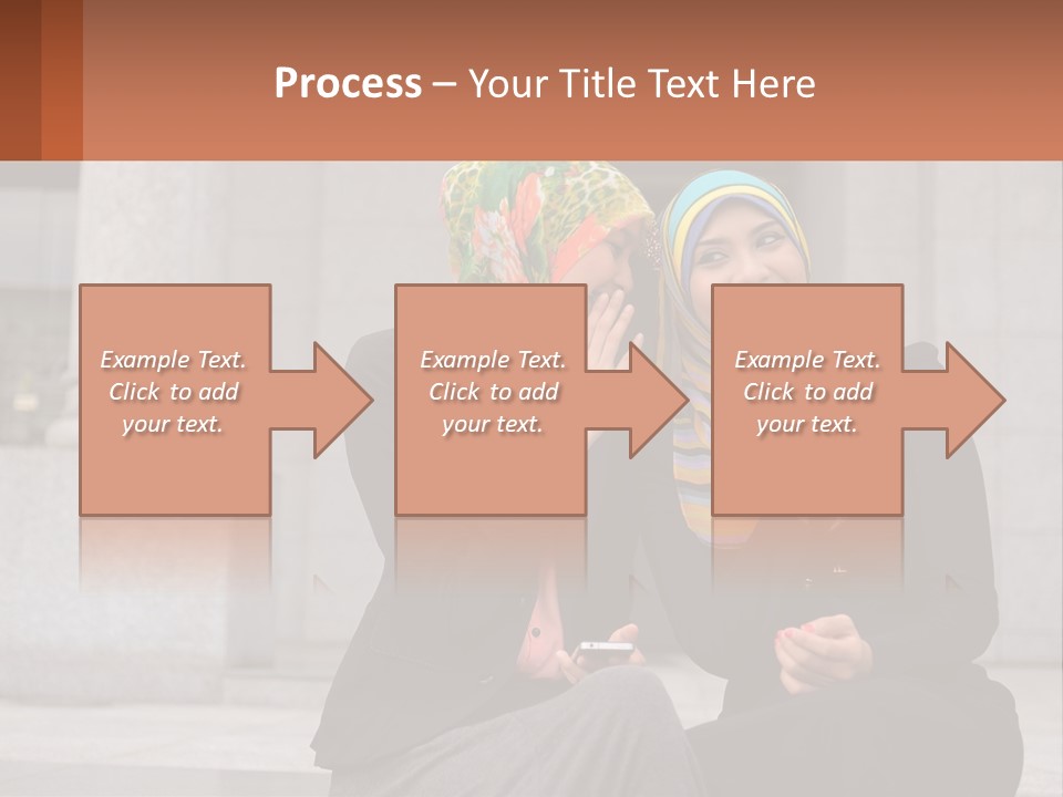 Two Women In Hijabs Are Sitting On A Bench PowerPoint Template