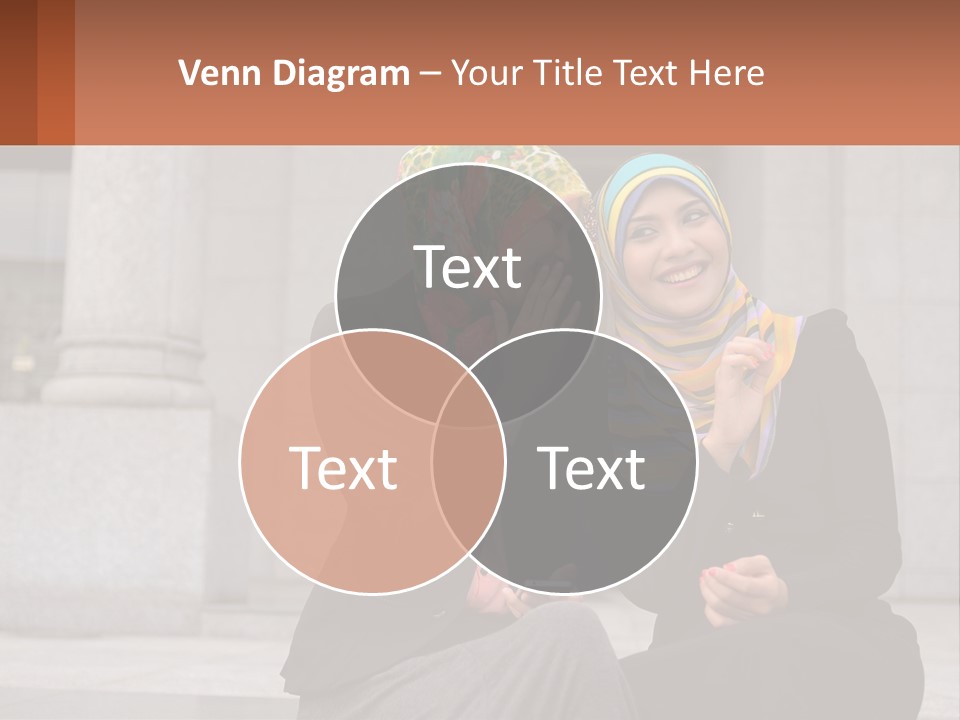 Two Women In Hijabs Are Sitting On A Bench PowerPoint Template