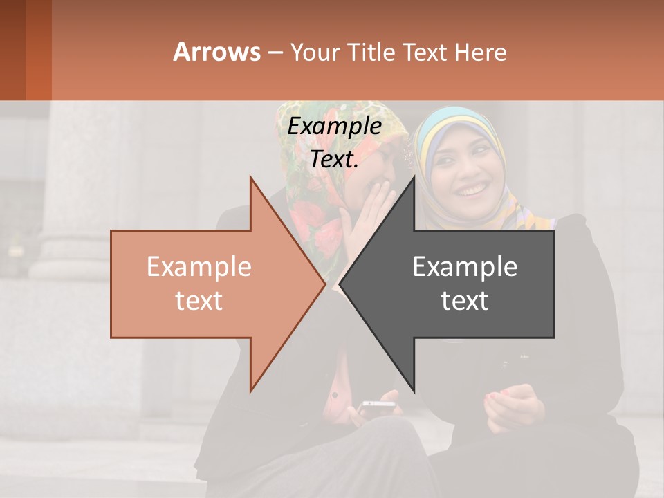 Two Women In Hijabs Are Sitting On A Bench PowerPoint Template