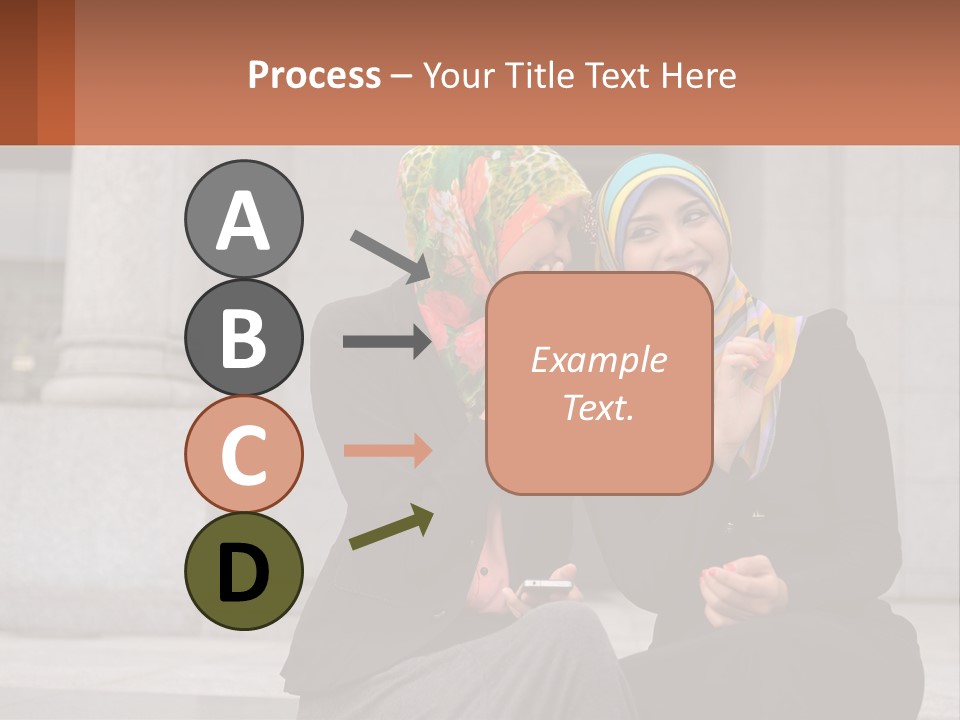 Two Women In Hijabs Are Sitting On A Bench PowerPoint Template