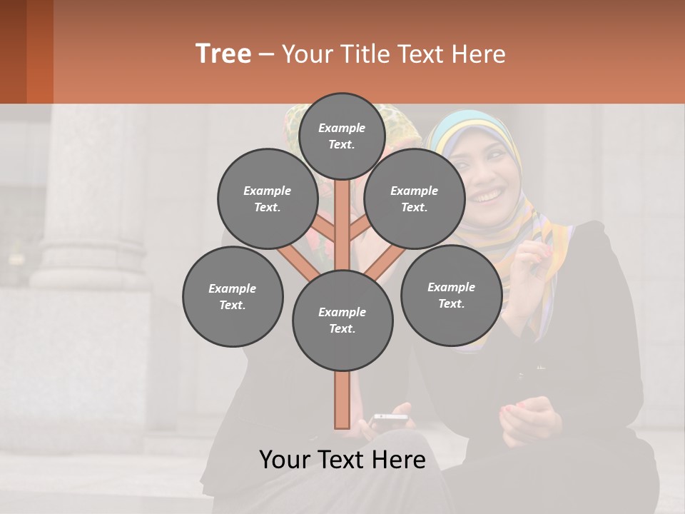 Two Women In Hijabs Are Sitting On A Bench PowerPoint Template