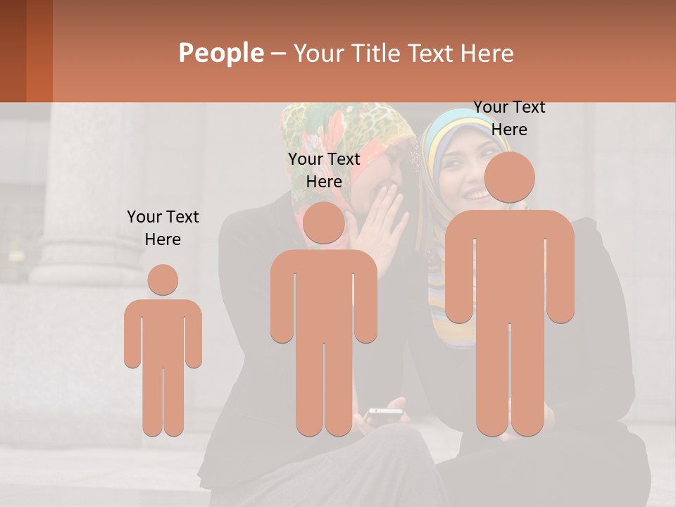 Two Women In Hijabs Are Sitting On A Bench PowerPoint Template