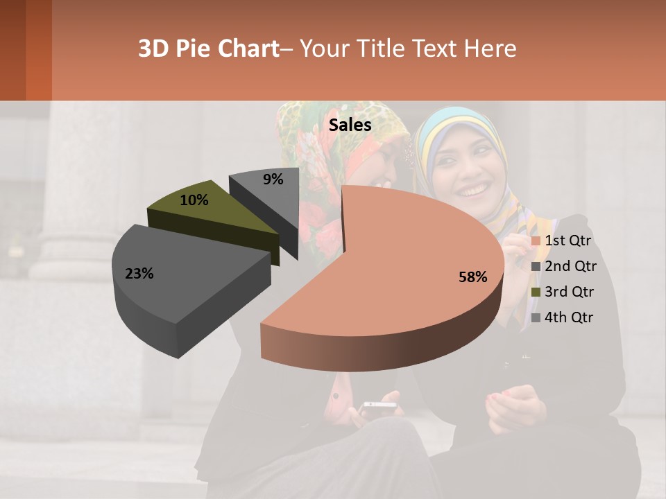 Two Women In Hijabs Are Sitting On A Bench PowerPoint Template