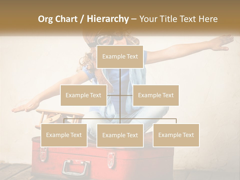 A Little Girl Sitting On Top Of A Red Suitcase PowerPoint Template