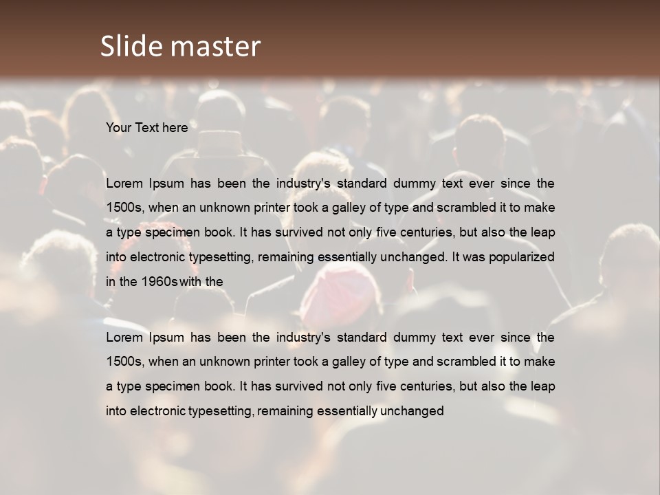 A Large Group Of People Walking Down A Street PowerPoint Template