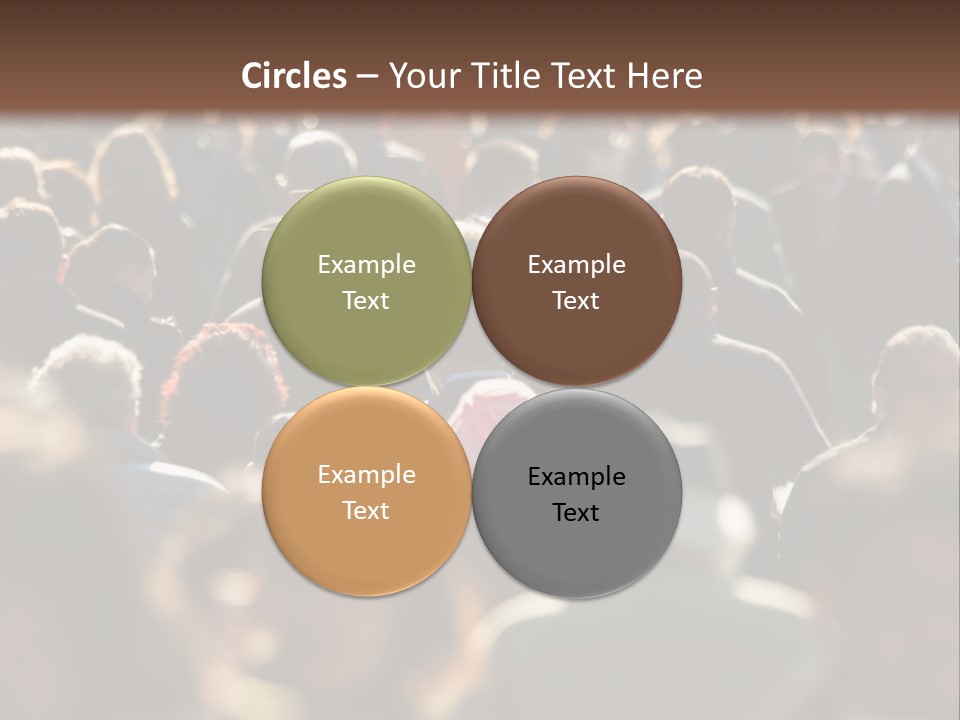 A Large Group Of People Walking Down A Street PowerPoint Template