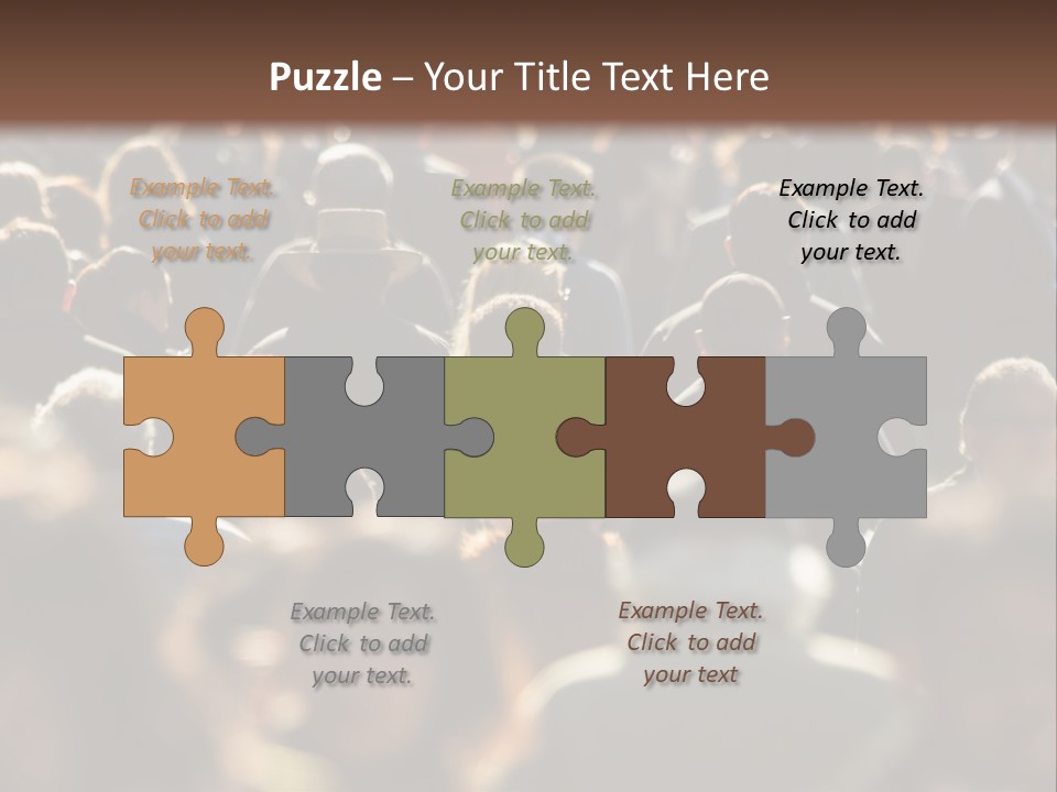 A Large Group Of People Walking Down A Street PowerPoint Template