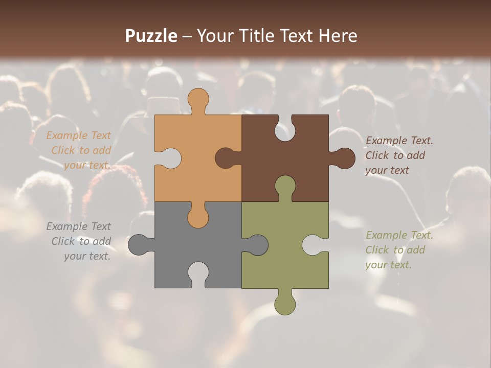 A Large Group Of People Walking Down A Street PowerPoint Template