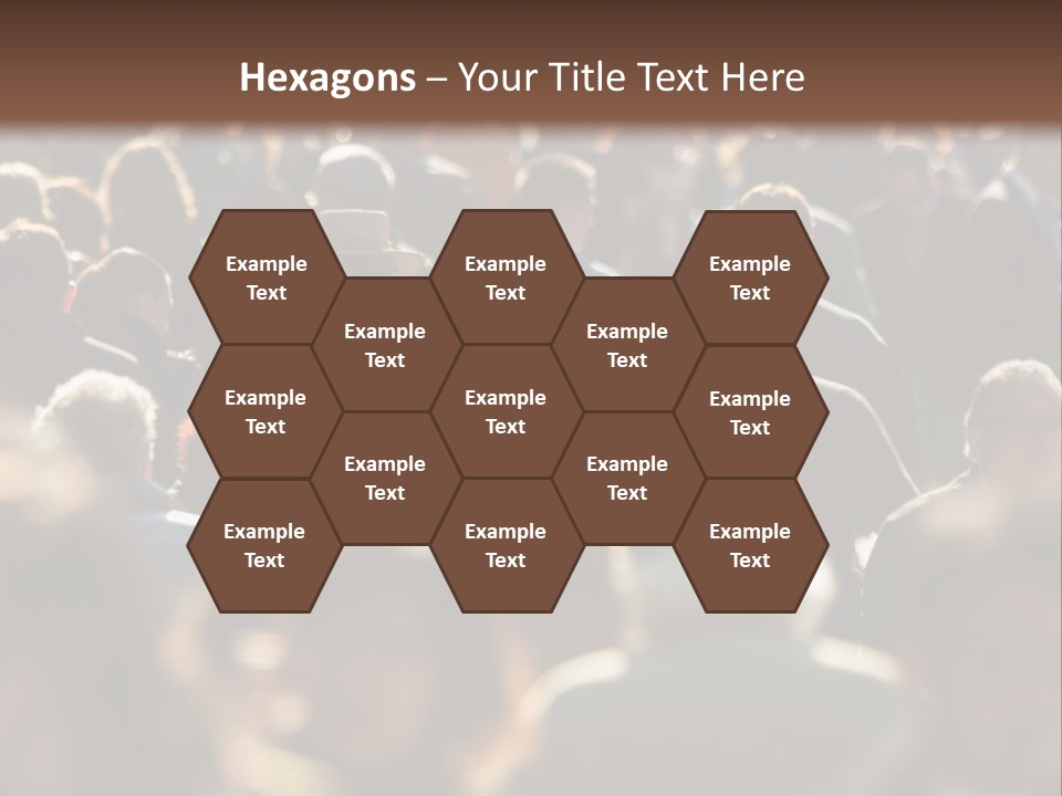 A Large Group Of People Walking Down A Street PowerPoint Template