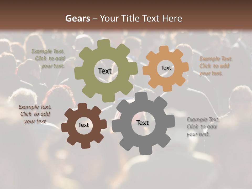 A Large Group Of People Walking Down A Street PowerPoint Template