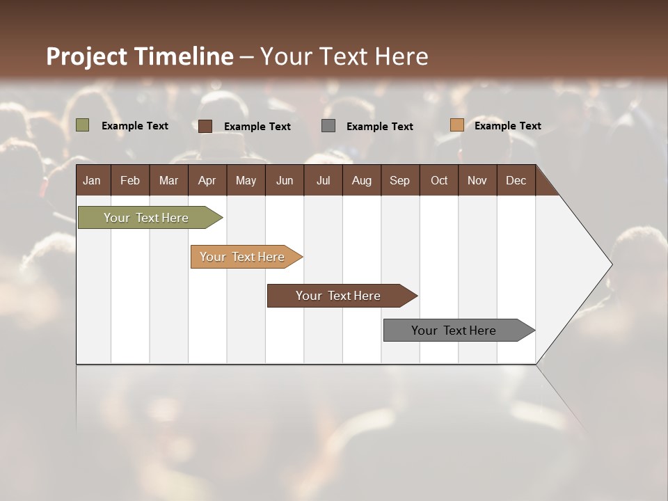 A Large Group Of People Walking Down A Street PowerPoint Template