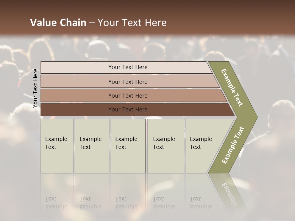 A Large Group Of People Walking Down A Street PowerPoint Template