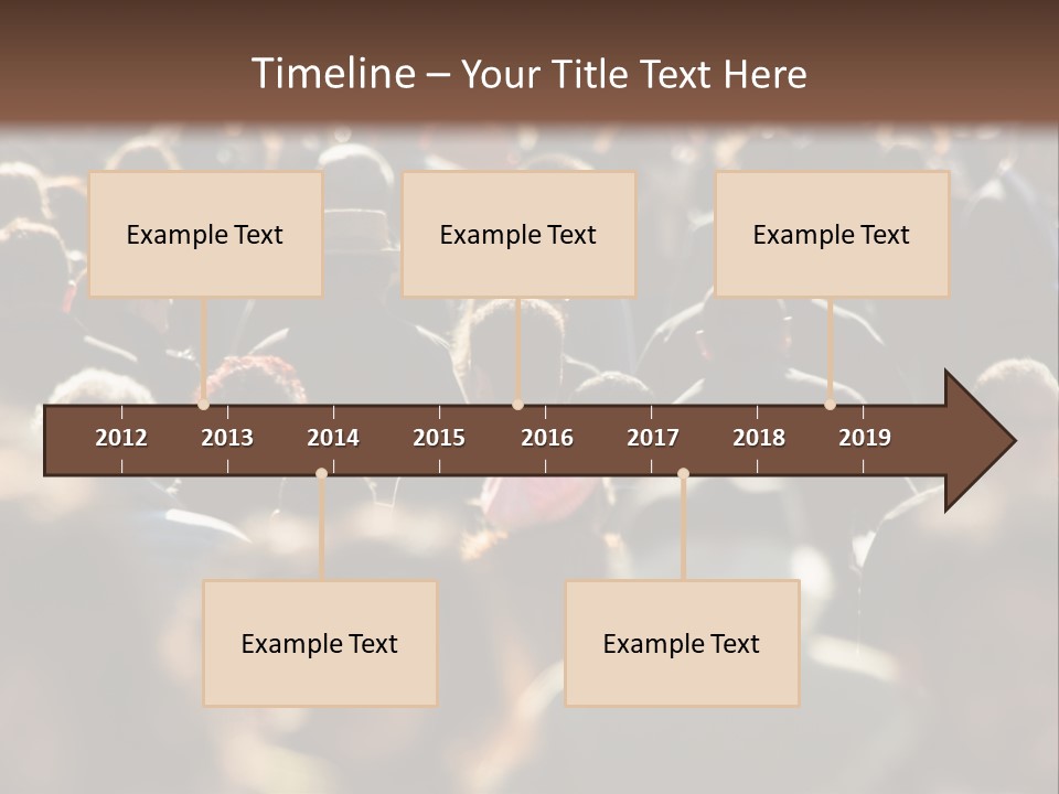 A Large Group Of People Walking Down A Street PowerPoint Template