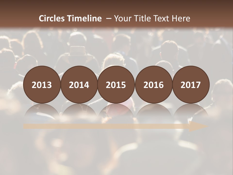 A Large Group Of People Walking Down A Street PowerPoint Template