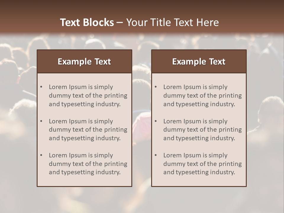 A Large Group Of People Walking Down A Street PowerPoint Template