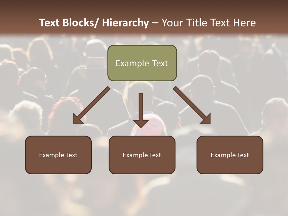 A Large Group Of People Walking Down A Street PowerPoint Template