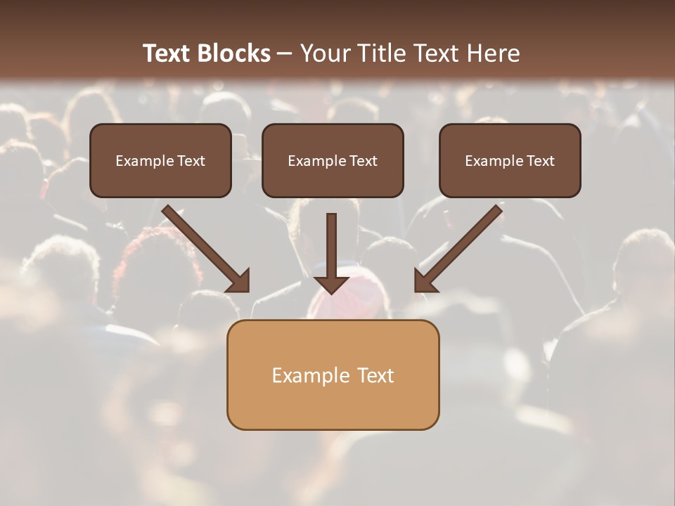A Large Group Of People Walking Down A Street PowerPoint Template
