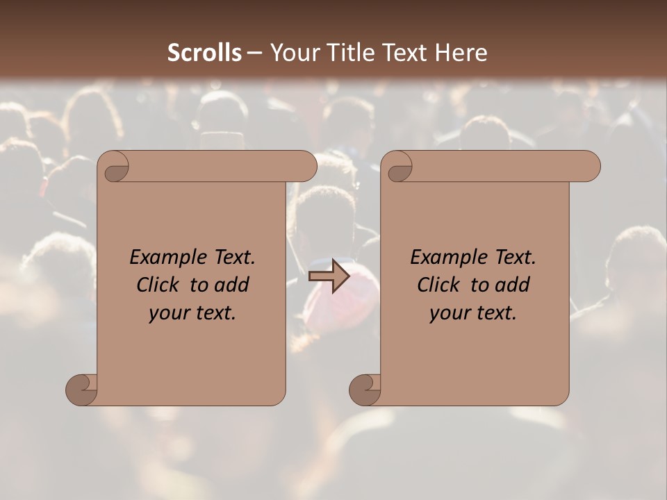 A Large Group Of People Walking Down A Street PowerPoint Template