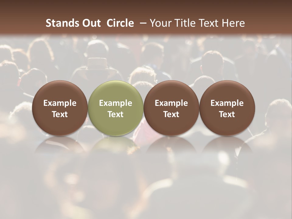 A Large Group Of People Walking Down A Street PowerPoint Template