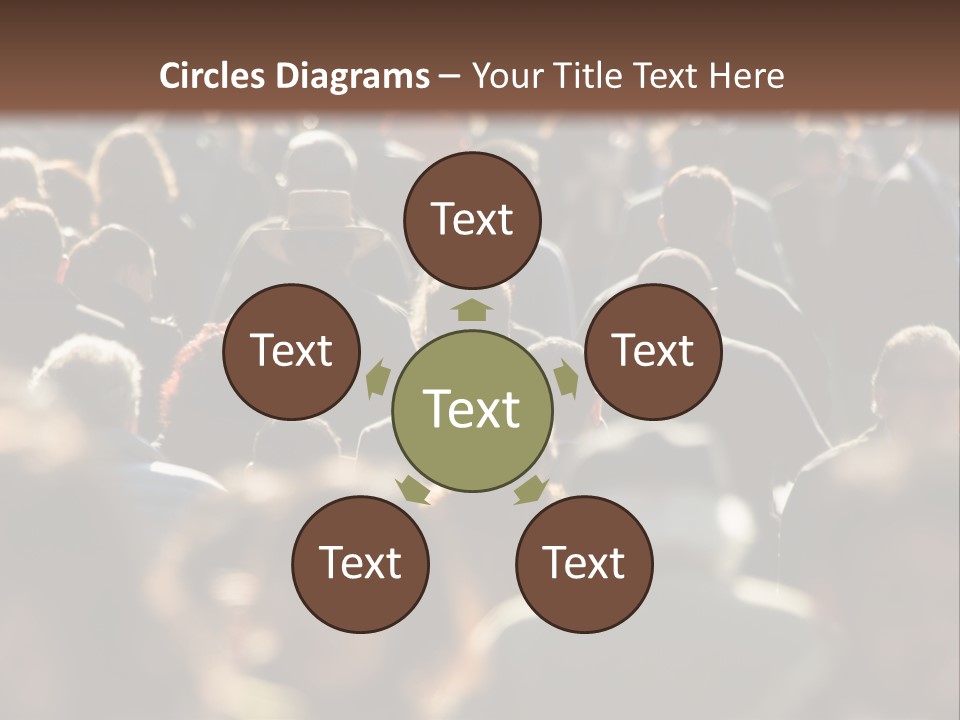 A Large Group Of People Walking Down A Street PowerPoint Template