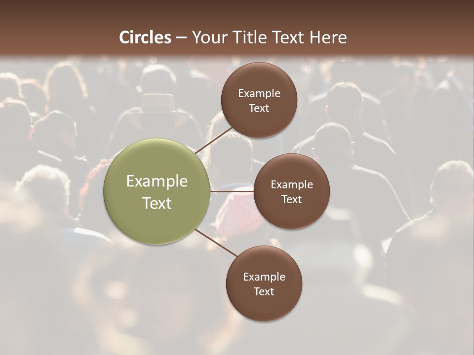 A Large Group Of People Walking Down A Street PowerPoint Template