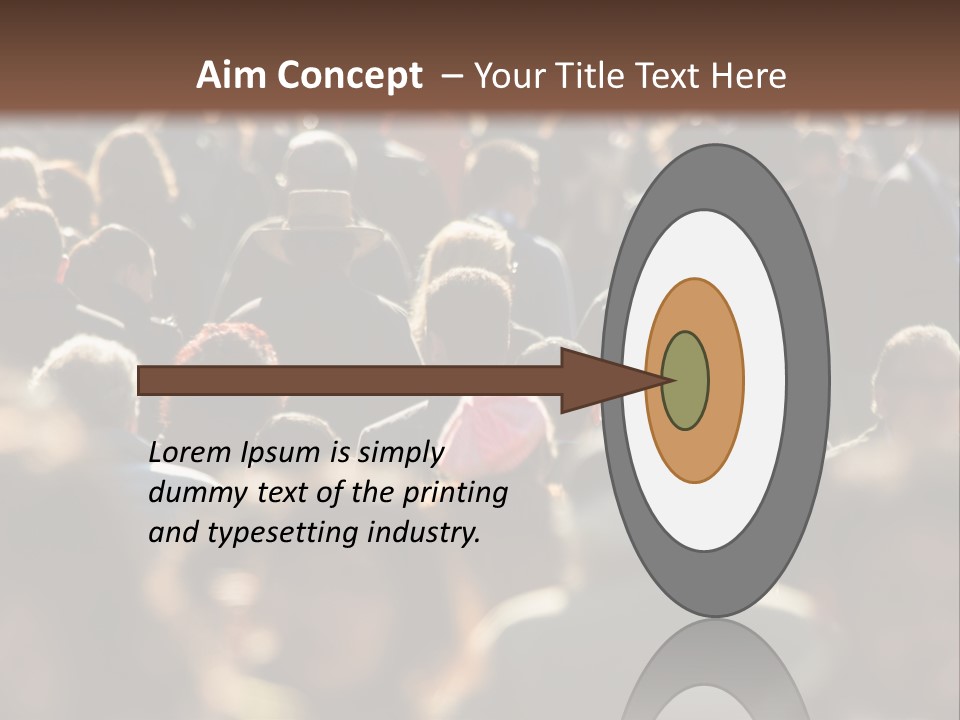 A Large Group Of People Walking Down A Street PowerPoint Template