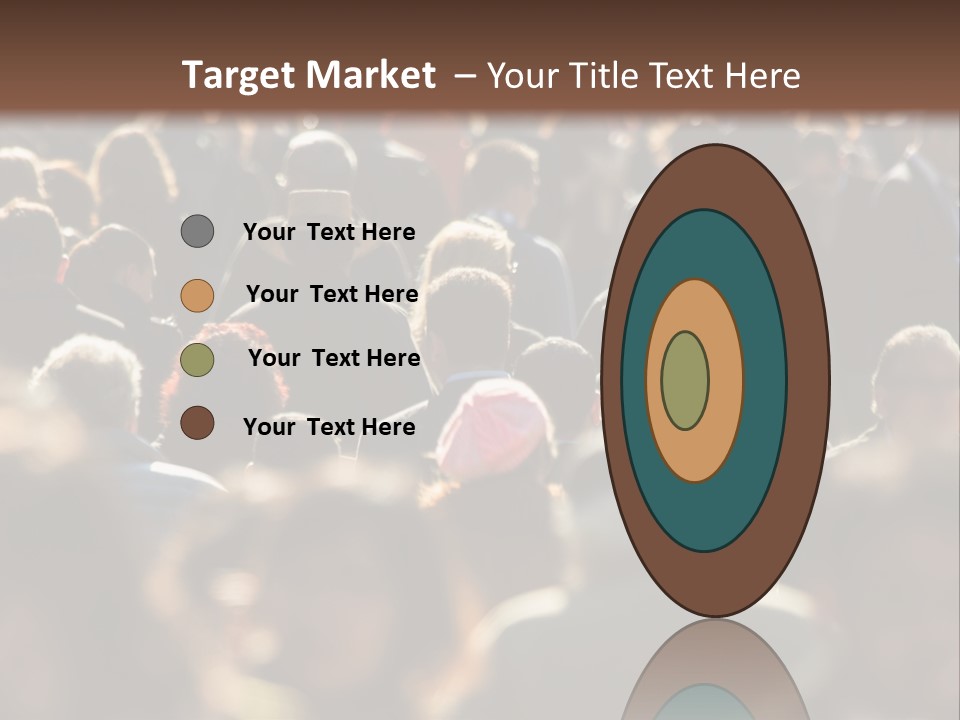 A Large Group Of People Walking Down A Street PowerPoint Template