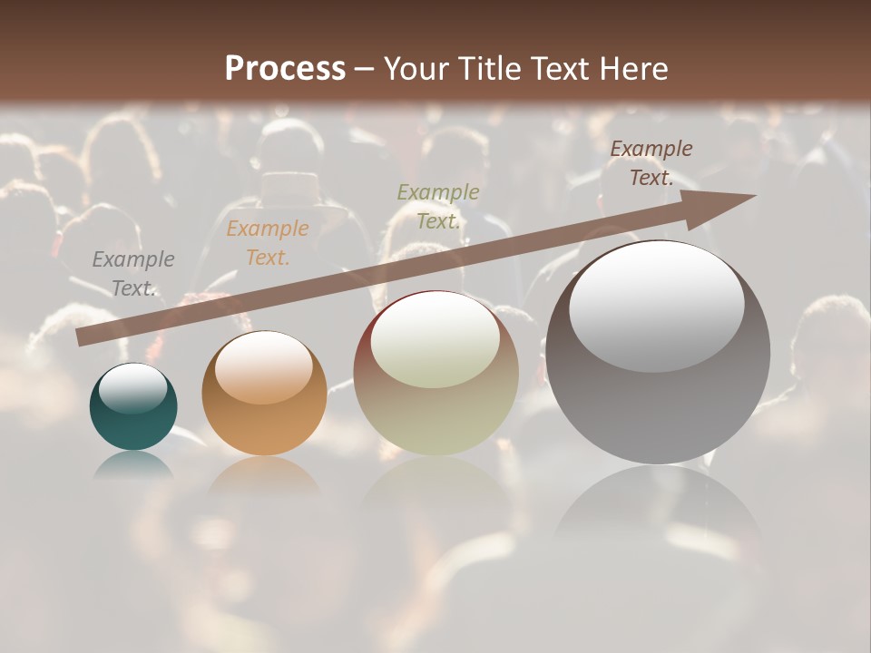 A Large Group Of People Walking Down A Street PowerPoint Template